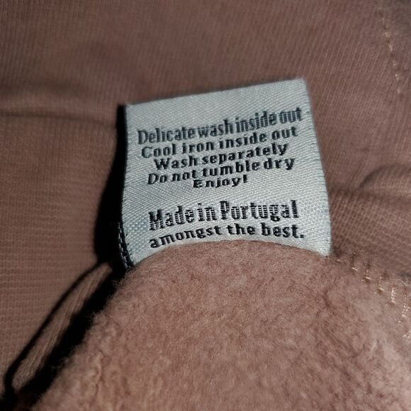 Suspicious Antwerp Brown Hoodie Palm Tree Tulum Spellout Logo Clay Small - Picture 13 of 13